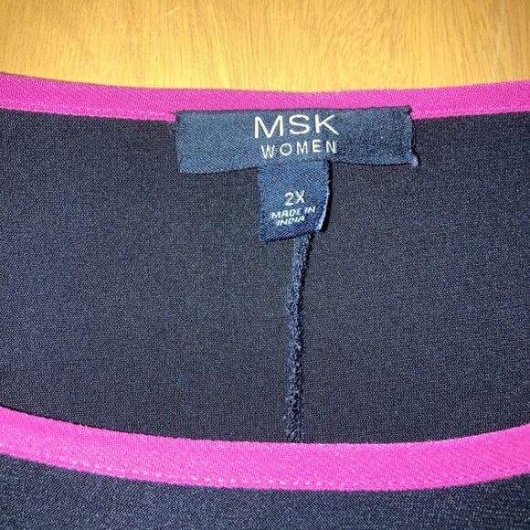 Black shift dress with pink trim Size 2X EUC - Picture 2 of 2